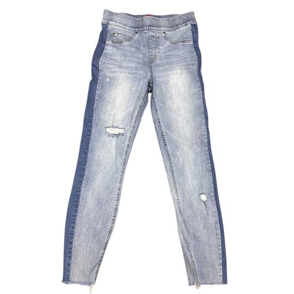 Spanx Two-Tone Distressed Skinny Jeans Medium M - Picture 4 of 9